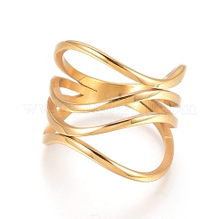 Unisex 304 Stainless Steel Finger Rings&nbsp;X-RJEW-L091-09-G-17mm