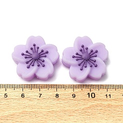 シリコンビーズ  花  焦点ビーズ  ライラック  28x28.5x9.5mm  穴：2mm&nbsp;SIL-C008-05D