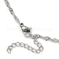 Non-Tarnish 304 Stainless Steel Singapore Chain Necklaces&nbsp;NJEW-JN02930-01