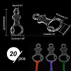 アクリル糸巻き板  フロスボビン  クロスステッチ刺繍糸の収納に  ボトルオープナー形状  透明  59.5x34.5x2.5mm  穴：5.5mm&nbsp;TOOL-PH0001-66B