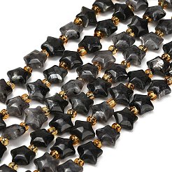 天然ラルビカイトビーズ連売り  チャンキースター  シードビーズで  7~8x7~8x4mm  穴：1mm  約45個/連  14.96''（38センチメートル）&nbsp;G-Z080-A29-8mm