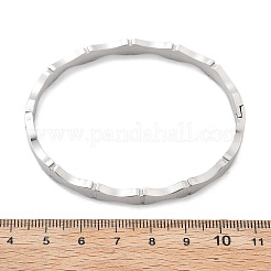 女性用竹ジョイント 304 ステンレススチール バングル  ステンレス鋼色  内径：2x2-3/8インチ（4.95x6cm）&nbsp;BJEW-Z092-01P