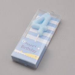 パラフィンキャンドル  数形の無煙キャンドル  結婚式のための装飾  誕生日パーティー  空色  NUM。4  4：91x29.5x7.5mm&nbsp;DIY-K028-D01-04