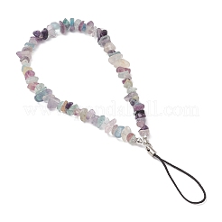 Natural Fluorite Chips Beaded Mobile Straps&nbsp;HJEW-JM03719-01