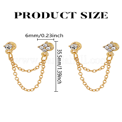 1 Pair Zinc Alloy with Crystal Rhinestone Stud Earrings for Women&nbsp;EJEW-LP0004-69G