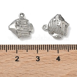 304ステンレススチールチャーム  魚  12.5x12x4mm  穴：1mm&nbsp;STAS-P433-14A-P