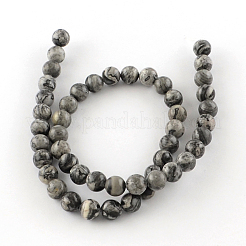 Natural Map Stone/Picasso Stone/Picasso Jasper Beads Strands&nbsp;X-G-S188-6mm
