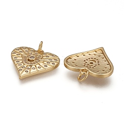 Brass Micro Pave Clear Cubic Zirconia Pendants&nbsp;ZIRC-Z009-02G