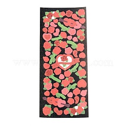 レーザー紙粘着ステッカー  バラ模様の長方形  レッド  19.5x7.6x0.02cm  ステッカー：17x7x0.02cm&nbsp;DIY-K016-F02