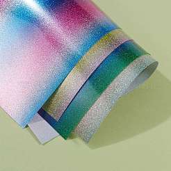 4個のカラフルなキラキラ熱伝達  熱伝達ビニール  Tシャツ用  帽子  衣類  ミックスカラー  300x250x0.3mm  1pc /カラー&nbsp;DIY-SZ0003-60