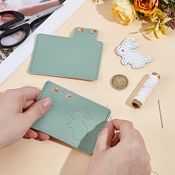 DIYクラッチバッグ作りキット1セット  革シートや合金製の金具を含む  ウサギと長方形  プラチナ  ミディアムアクアマリン  99x106x1mm&nbsp;DIY-CL0001-63A