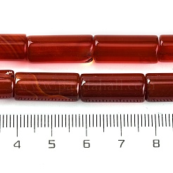染色・加熱された天然瑪瑙ビーズ連売り  コラム  レッド  19x8mm  穴：1mm  約20個/連  15.16''（38.5センチメートル）&nbsp;G-G177-H01-01A