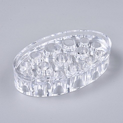 透明なプラスチックタトゥーインクカップホルダー  タトゥーマシンペンホルダースタンド  恒久的な化粧入れ墨ツール  オーバル  透明  10x6x2cm&nbsp;MRMJ-WH0059-84