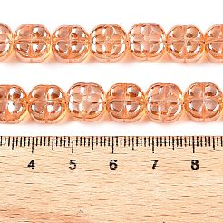 電気メッキガラスビーズセット  プラム  砂茶色  10x10x6mm  穴：0.9mm  約64~66個/連  24.69~25.87''（62.72~64.68センチメートル）&nbsp;EGLA-T021-06E
