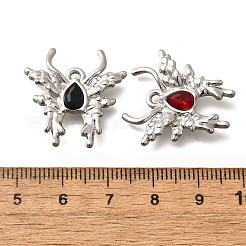 304ステンレスペンダント  ラインストーン付き  ステンレス鋼色  蝶  ミックスカラー  24x23x4mm  穴：2mm&nbsp;STAS-Q346-14P