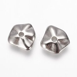CCBプラスチックビーズ  ナゲット  プラチナ  12x12x4mm  穴：2mm&nbsp;CCB-F004-13P