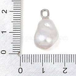 Brass & ABS Plastic Imitation Pearl Pendants&nbsp;PL-CBAFE9C-07