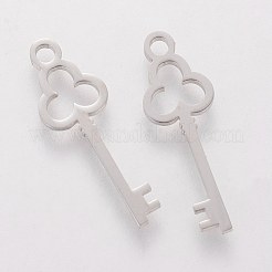 変色しにくい201ステンレススチールペンダント  キー  ステンレス鋼色  20x7x1.1mm&nbsp;STAS-Q201-T417