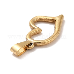 PVD真空メッキ201ステンレススチールペンダント  ハート  ゴールドカラー  20x13x2mm  穴：4x2mm&nbsp;STAS-P314-23G