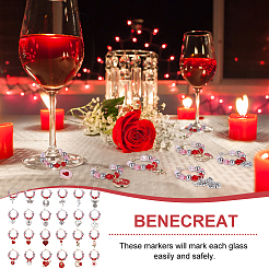 Valentine's Day Theme Alloy Enamel & 304 Stainless Steel & Plastic Wine Glass Charms&nbsp;AJEW-AB00080