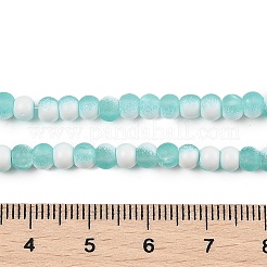 つや消しクラックルガラスビーズ連売り  ロンデル  ミックスカラー  4.5x3.5mm  穴：0.8mm  約222個/連  30.71''~31.10''（78~79センチメートル）&nbsp;GLAA-U001-4mm-M