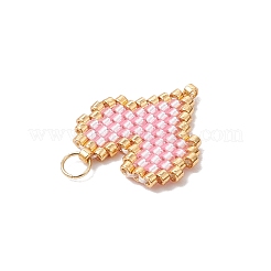 MIYUKI Delica Glas Seed Beaded Heart Pendants&nbsp;PALLOY-MZ00701-01