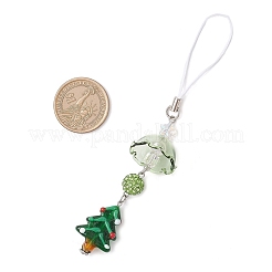 Christmas Handmade Lampwork & Polymer Clay Rhinestone Pendant Decoratins&nbsp;HJEW-TA00364