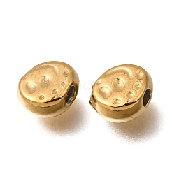 304ステンレススチールビーズ  イオンプレーティング（ip）  フラットラウンド  18KGP本金メッキ  7x6x3.5mm  穴：1.8mm&nbsp;STAS-L315-046G