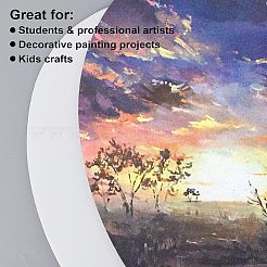 木とリネンの絵画のキャンバスパネル  空白の製図板  油絵具・アクリル絵具用  オーバル  ホワイト  20x30x0.3cm&nbsp;LS-DIY-NB0001-72A