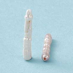 バロック天然ケシパールビーズ  コラム  貝殻色  18~25x4mm  穴：0.9mm&nbsp;PEAR-N020-P28