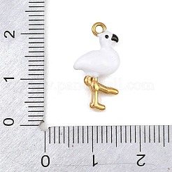 304ステンレスペンダント  エナメル  ゴールドカラー  フラミンゴの形のチャーム  19x10x4.5mm  穴：1.4mm&nbsp;STAS-K322-13A-G