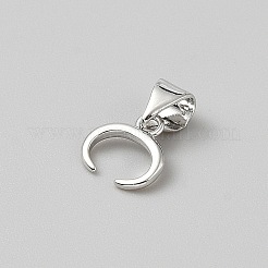 真鍮ペンダント保釈  オーバル  プラチナ  8.5x8x1mm  穴：3x4.5mm&nbsp;KK-WH0079-128A-P