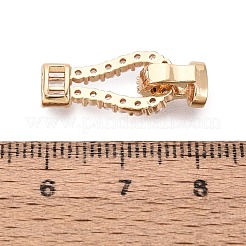 真鍮製マイクロペーブクリアキュービックジルコニアの留め金  ティアドロップ  18KGP本金メッキ  23mm  涙：18.5x9.5x4 mm  クラスプ：9x6.5x6.5mm&nbsp;KK-Q074-17G