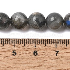 天然石ラブラドライトビーズ連売り  グレードA  ラウンド  スレートグレイ  8mm  穴：1mm&nbsp;G-J120-28-8mm-A