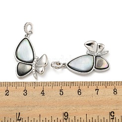 Brass Micro Pave Clear Cubic Zirconia Pendants&nbsp;KK-L211-019P-03