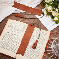 2Pcs Cowhide Bookmarks with Tassel&nbsp;AJEW-CL0002-71
