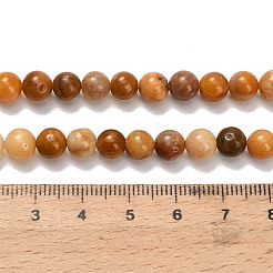 天然石瑪瑙ビーズ連売り  ラウンド  6.5mm  穴：0.7mm  約60個/連  14.96インチ（38cm）&nbsp;G-F820-K07-6mm
