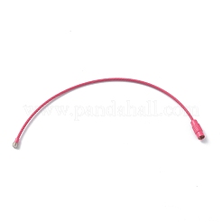ベーキングペイントステンレススチールケーブルワイヤーキーホルダー  ネジ式クラスプ付き  ショッキングピンク  15.2x0.15cm&nbsp;AJEW-WH0413-15S