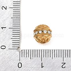 304ステンレススチールラインストーンビーズ  ゴールドカラー  ラウンド  8.5x8.5mm  穴：2.5mm&nbsp;RB-CBA362B-01B