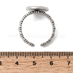 Flower 304 Stainless Steel Cuff Ring Components&nbsp;STAS-P454-05C-P