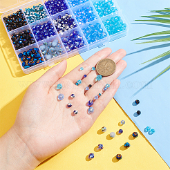 1025Pcs 15 Style Electroplate Transparent Glass Beads Sets&nbsp;EGLA-NB0001-27