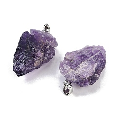 Raw Rough Natural Amethyst Pendants&nbsp;G-G162-01P-02