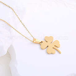 Amii Lunbi Four-Leaf Clover Necklace for Women Elegant Stainless Steel Lucky Jewelry&nbsp;IR8805-2