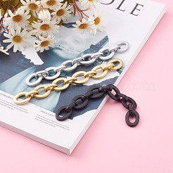 不透明スプレー塗装アクリルリンクアズキチェーンセット  クイックリンクチェーン  ミックスカラー  24x18x4mmと18.5x11.5x5mm  約39.37インチ（1m）/連  1連 /セット&nbsp;AJEW-JB00914