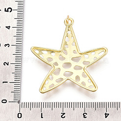 真鍮チャーム  カドミウムフリー＆鉛フリー  スター  丸カン付き  18KGP本金メッキ  40x37x5mm  穴：3.5mm&nbsp;KK-N268-54G