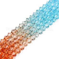 Gradient Color Baking Paint Glass Bead Strands&nbsp;X1-DGLA-A039-T4mm-A016