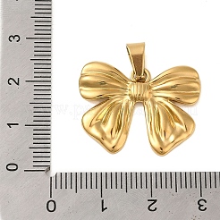 イオンプレーティング（IP）304ステンレスペンダント  ちょう結びチャーム  ゴールドカラー  20x25x2mm  穴：6x3mm&nbsp;STAS-C103-23G
