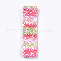 PUレザービッグペンダント  スパンコール  長方形  カラフル  60x15x2mm  穴：3mm&nbsp;FIND-S299-20B