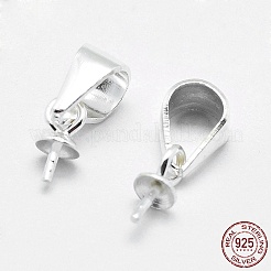 925スターリングシルバーペンダントベイル  片穴パーツ用  銀  6x3mm  穴：3.5x4.5mm  ピン：0.5mm&nbsp;STER-E050-05S