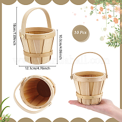 10Pcs Wooden Apple Flower Baskets with Handle&nbsp;AJEW-TW0001-12